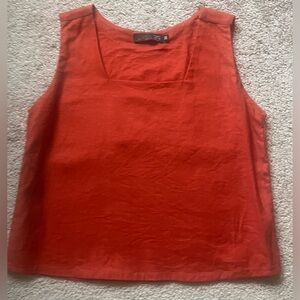 Women’s Linen Cropped Tank Top XS Minimalist Capsule Wardrobe Lagenlook Summer